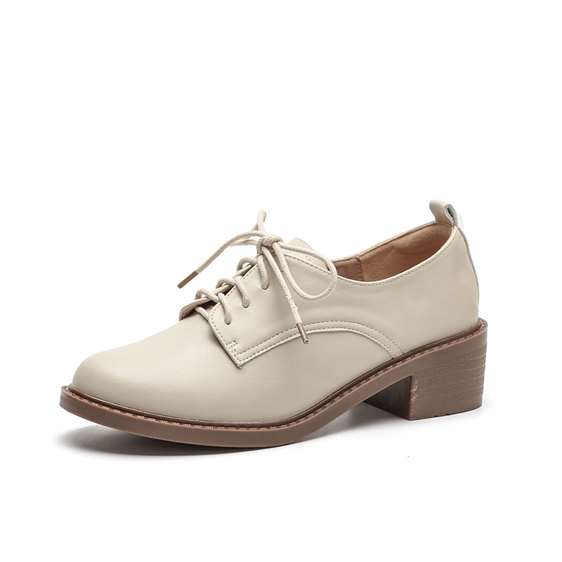 Giày Da Đế Dày Buộc Dây Kiểu Anh Thiết Kế Trẻ Trung Cho Sinh Viên