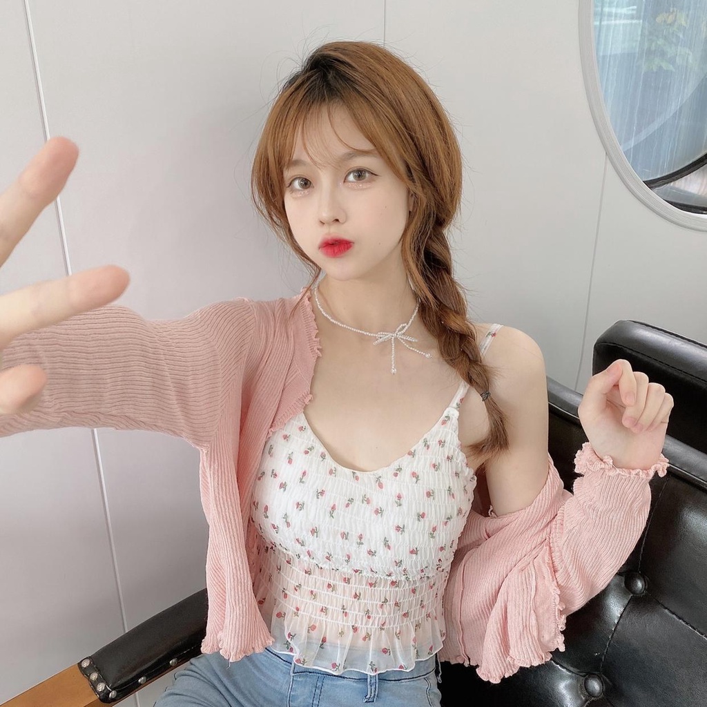 Áo bra hoa nhí xinh xắn chun lưng, mẫu mới nhất 2022 ms891