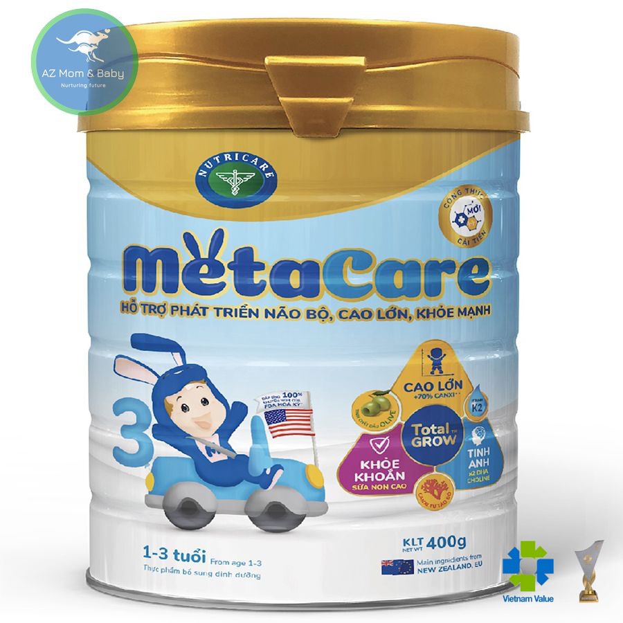 Sữa bột Nutricare Metacare 3 Mới - phát triển toàn diện cho trẻ 1-3 tuổi (400g)