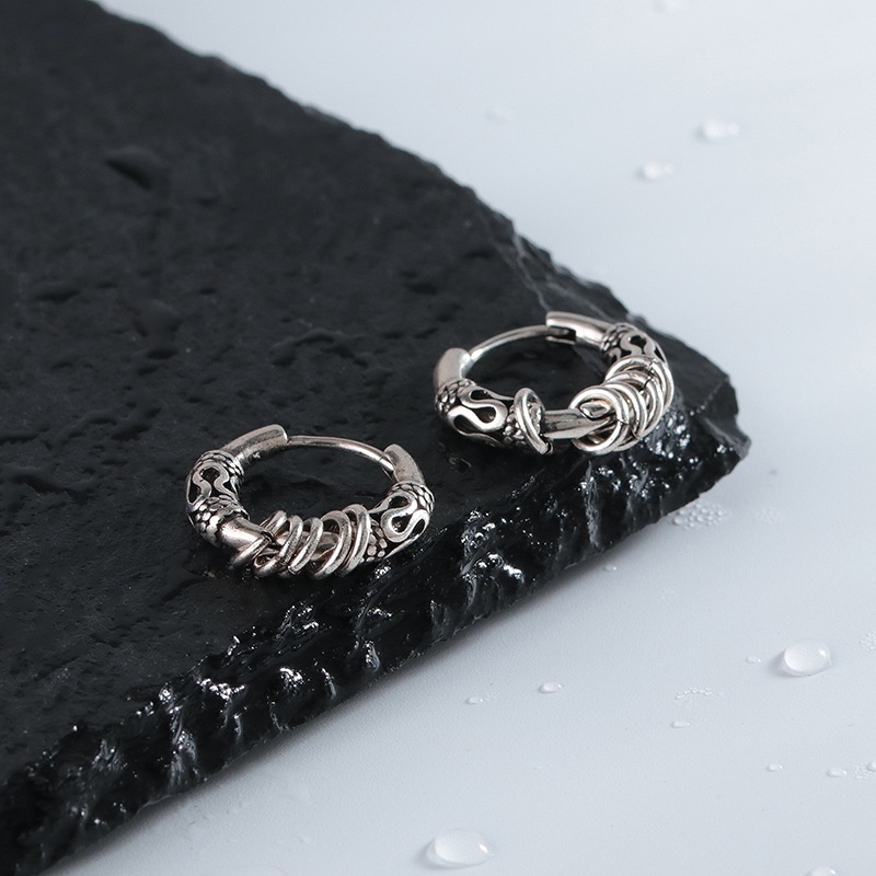 Bông Tai Hình Học Đơn Giản Phong Cách Retro Cho Nam