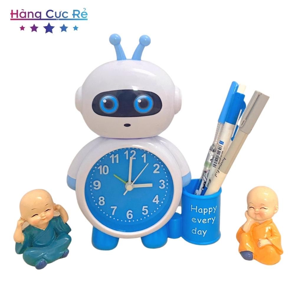 Đồng hồ báo thức để bàn RoBot mini đẹp cute, có hộp đựng viết HCR168 - Shop Hàng Cực Rẻ