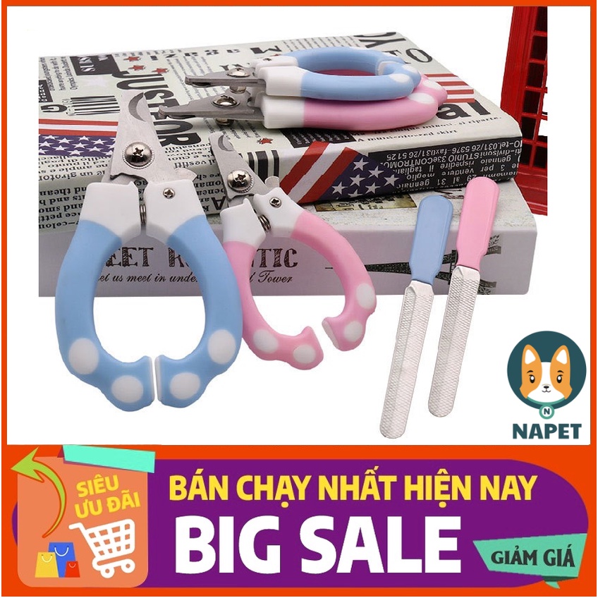 Kềm cắt móng chăm sóc sức khỏe thích hợp cho các bé cún gồm 1 kềm bấm móng và 1 dũa móng kiểu số 1