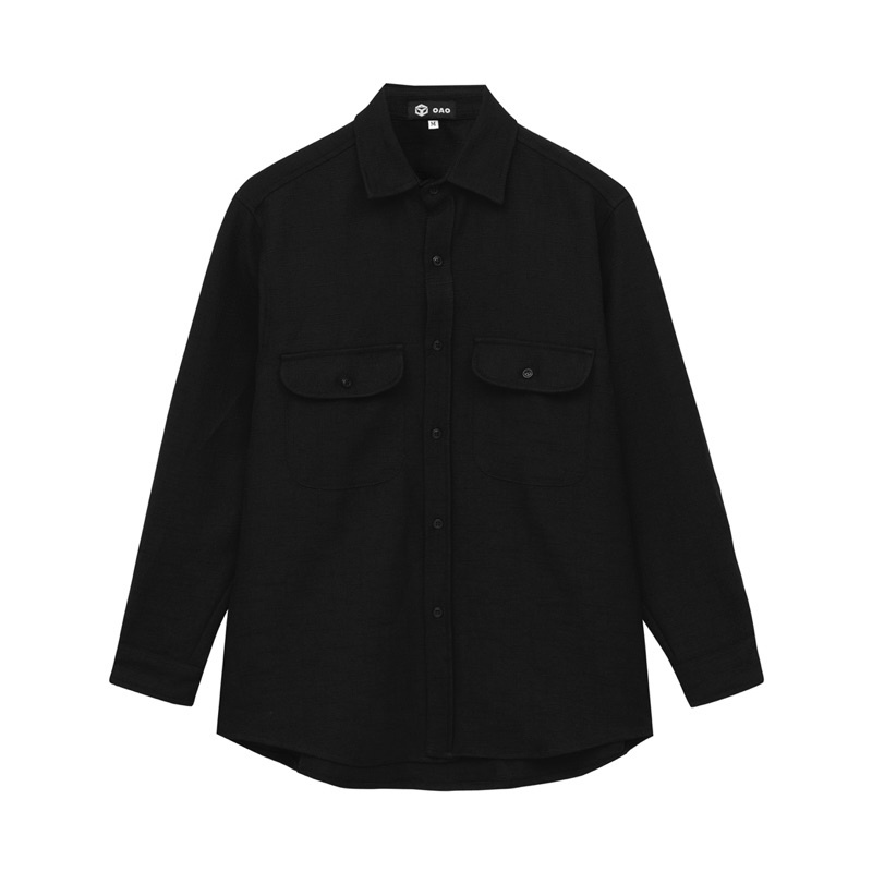 Sơ mi OAO vải xước Đen/Trắng có size 100kg