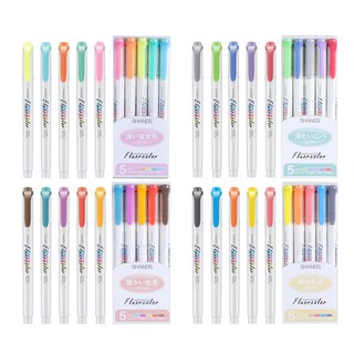 Set 5 Bút Dạ Quang Hai Đầu Chất Lượng Cao