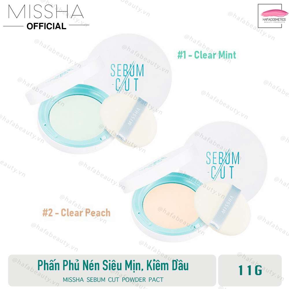 Phấn Phủ Dạng Nén Kiềm Dầu Missha Sebum Cut Powder Pact 11g _ Phấn Nén