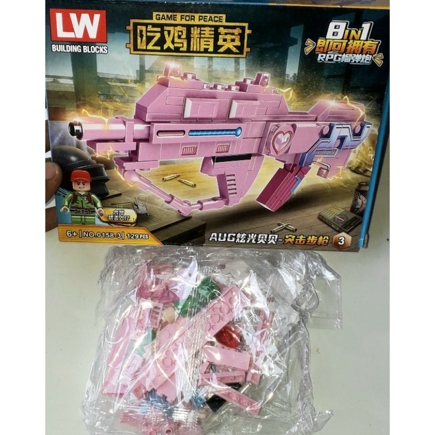 Lắp ráp 1 hộp mô hình 0158 trong Game PUBG có 110 chi tiết