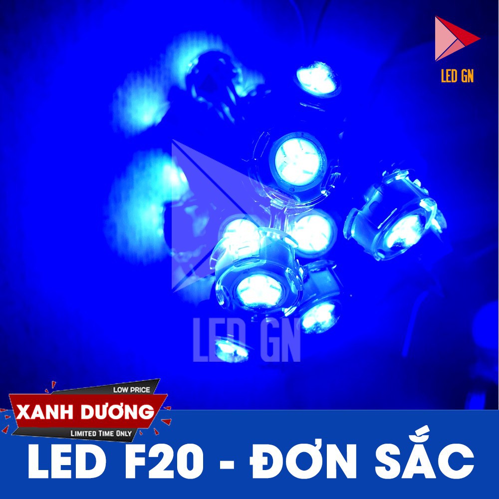 Bóng Đèn Led Đúc F20 Đơn Sắc Đủ Màu 12V 20 bóng/dây