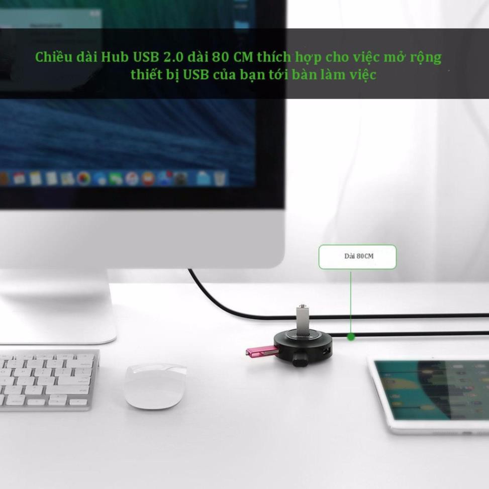 Hub USB 2.0 4 cổng tốc độ cao chính hãng UGREEN CR106 ✔HÀNG CHÍNH HÃNG ✔