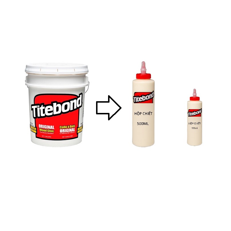Titebond Original wood glue Chai chiết 500ml/ Chiết 100ml