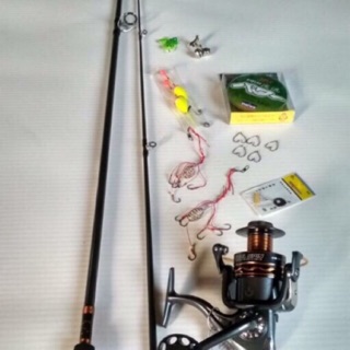 Combo bộ cần câu shimano 2 khúc đặc, máy câu yolo CS 6000 kèm phụ kiện