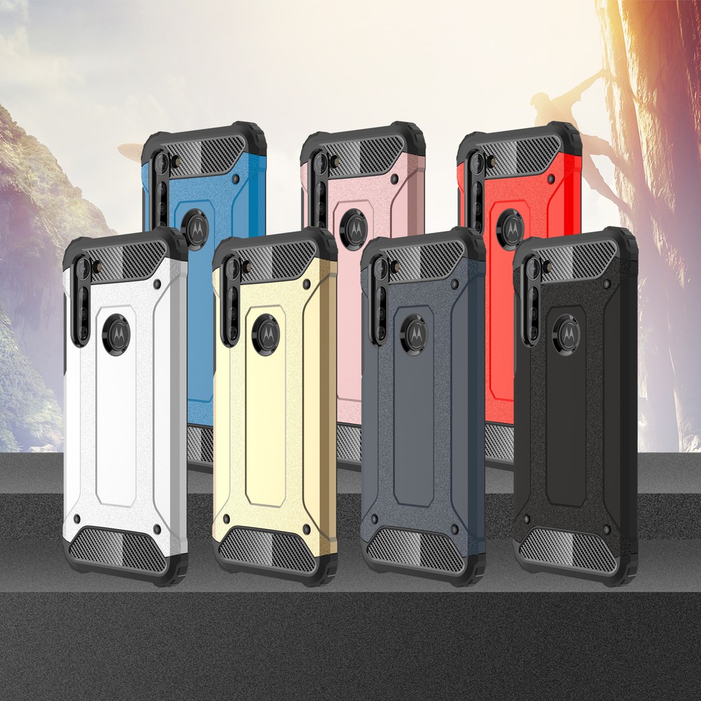 Ốp điện thoại nhựa PC + TPU kiểu áo giáp sắ King Kong cho Motorola Moto G8/G8 Power