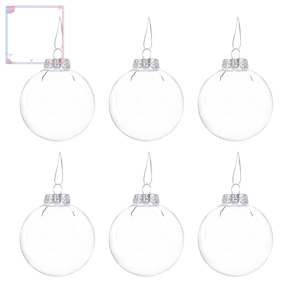 Set 6 Quả Châu Trong Suốt Trang Trí Cây Thông Noel