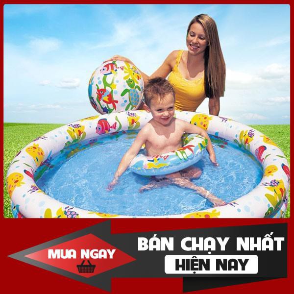 Hồ bơi cầu vòng kèm phao và bóng