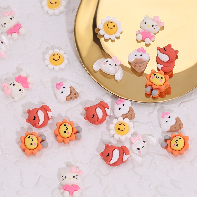 Set 20 Phụ Kiện Trang Trí Móng Tay 3D Hình Động Vật Hoạt Hình Xinh Xắn