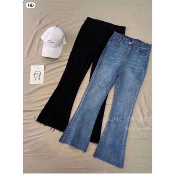 2443 Quần Jean Jeans Loe Cắt Gấu Tag Hồng Fanegu Siêu Xinh