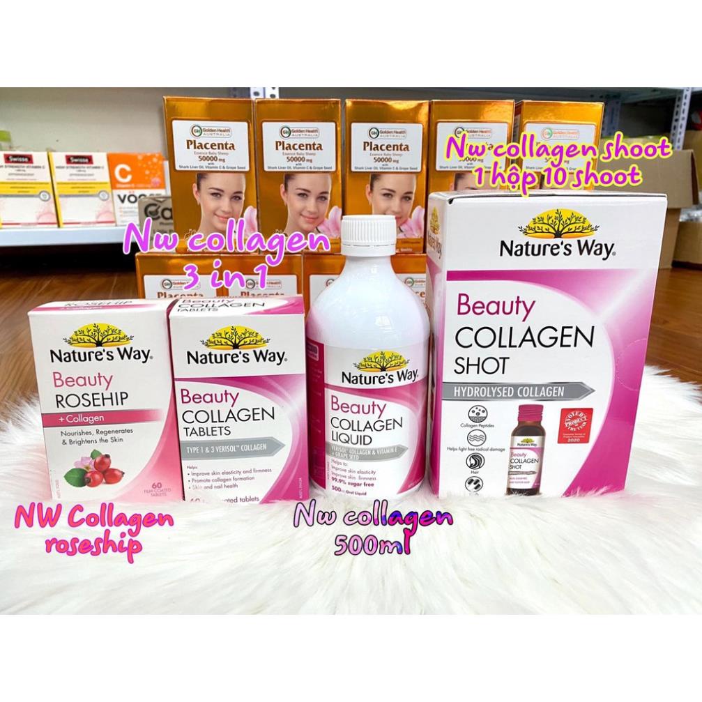 Dạng Nước Bổ Sung Collagen Thủy Phân Giúp Sáng Da Nature's Way Beauty Collagen shot 10 hộp