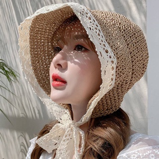 Mũ cói chống nắng cột dây thời trang đi biển mùa hè cho mẹ và bé