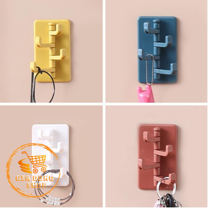 Móc dán tường treo đồ dán tường siêu dính đa năng hình cây thông 4 chấu