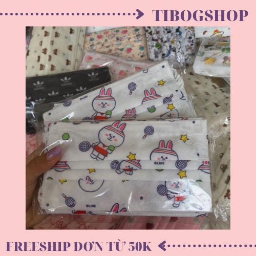 [FREESHIP] Khẩu trang Garcotex Thỏ Line Cute 4 lớp cao cấp