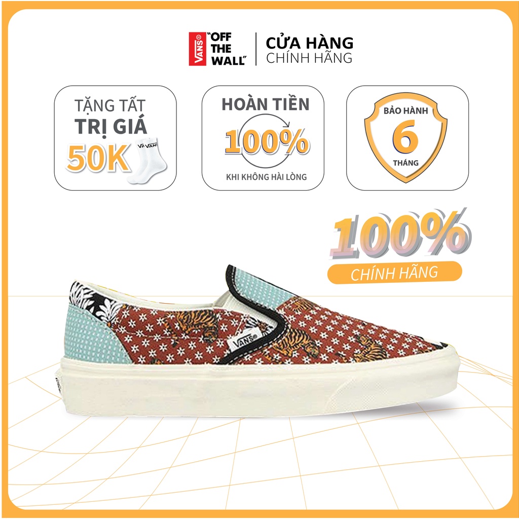 Giày vans chính hãng cho nam nữ, vans slip on patchwork chuẩn full box