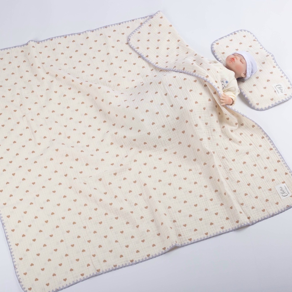 Chăn xô chéri organic cho bé chất siêu đẹp , mềm mịn