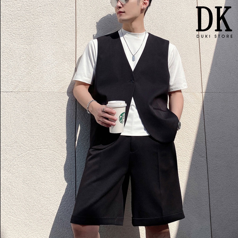 Áo khoác gile blazer nam màu đen cực chất - DUKI STORE