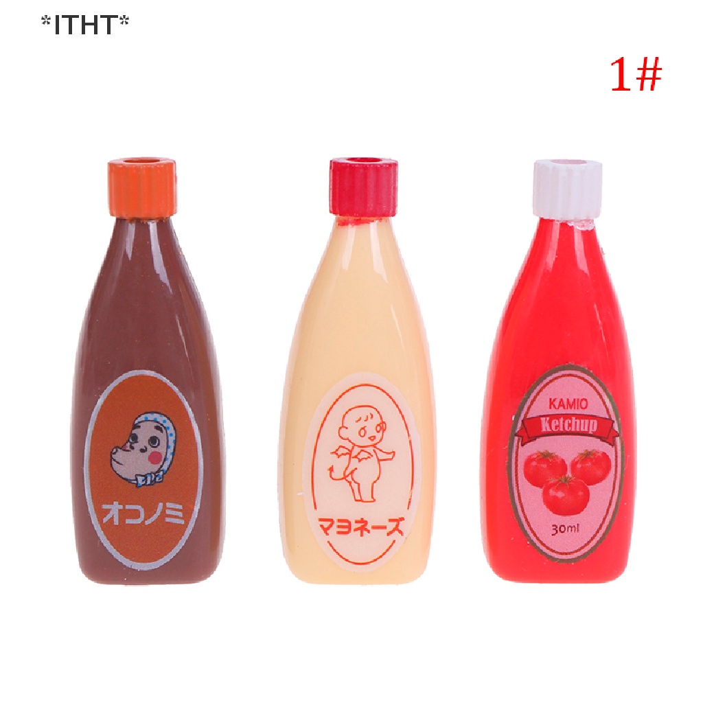 Bộ 3 Chai Nước Sốt Sô Cô La Tỉ Lệ 1: 12 Dùng Trang Trí Nhà Búp Bê