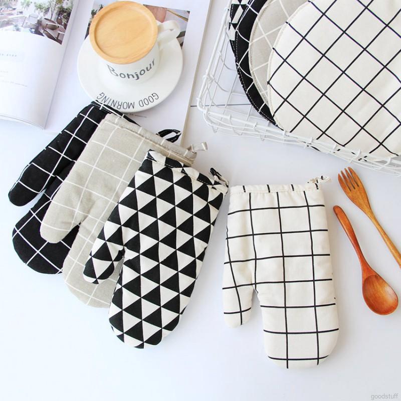 Găng tay bằng vải cotton cách nhiệt chống trượt dùng trong nhà bếp