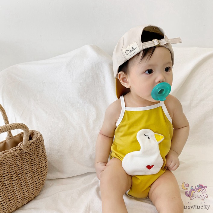 Bộ Áo Liền Quần Sát Nách In Họa Tiết Dễ Thương Cho Trẻ Sơ Sinh