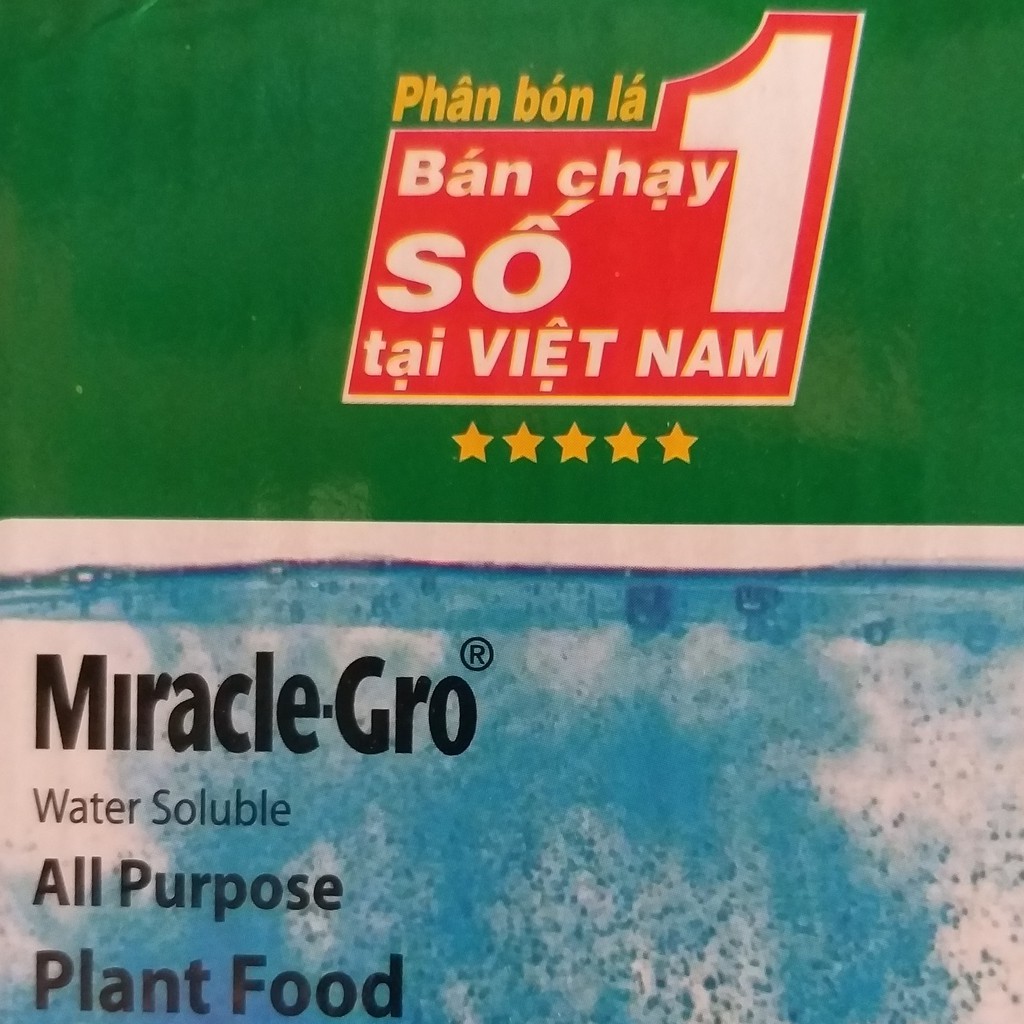 Phân bón lá dùng cho Hoa Hồng Miracle Gro 20-20-20+Te ( Dùng cho Lan, Hồng, dinh dưỡng cân bằng cho cây trồng)