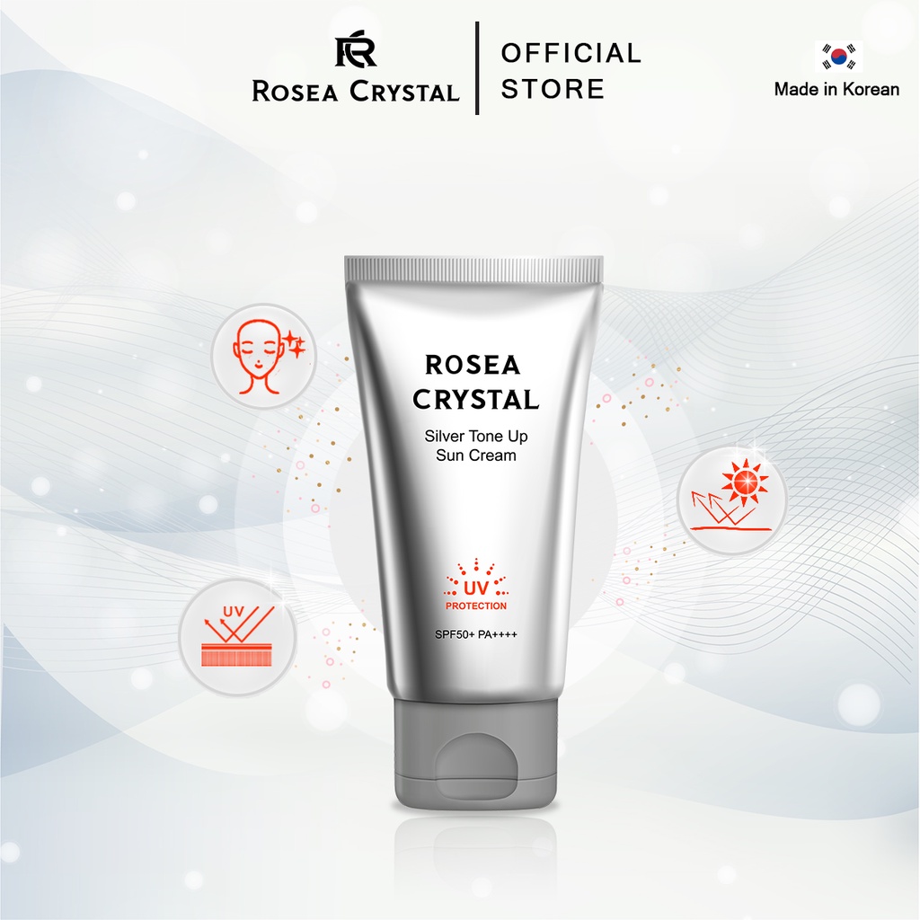 Kem chống nắng ROSEA CRYSTAL nâng tone, dưỡng ẩm SPF50+ PA++++ Tone Up Sun Cream 50g