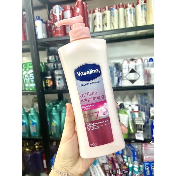 VASELINE 10X HEALTHY BRIGHT UV EXTRA BRIGHTENING GLUTAGLOW LOTION 10X trắng trong 7 ngày 380ml