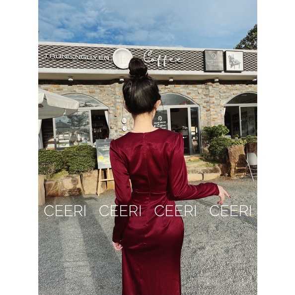Đầm lụa tay dài ( MẪU DO SHOP CEERI CHỤP)