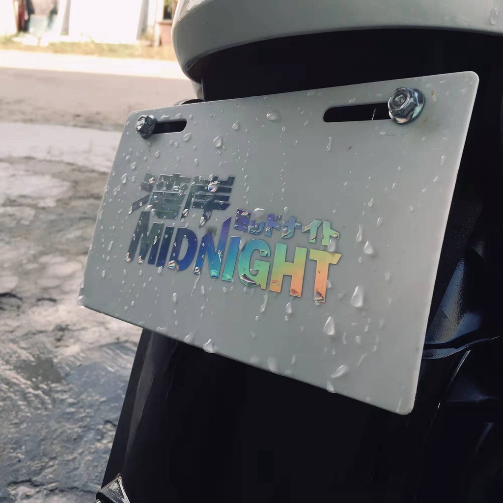 1 Cái JDM Tia Laze Nhãn Dán MIDNIGHT Mũ Bảo Hiểm Xe Máy Không Thấm Nước Trang Trí đề Can Xe Máy / ô Tô