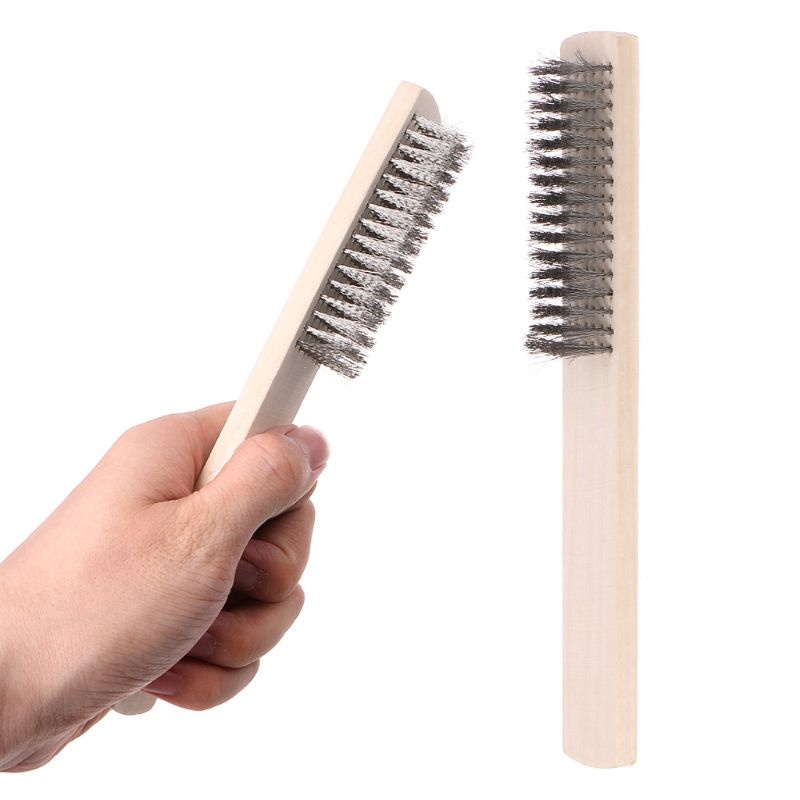 1 bàn chải dây thép không gỉ đánh bóng loại bỏ rỉ sét