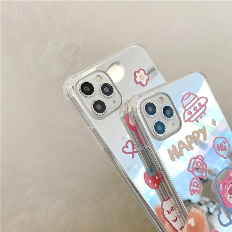 Ốp Lưng Gương Chống Sốc Bear Cute