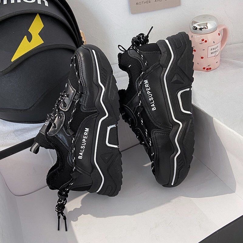 Giày thể thao nữ phản quang BALSUP Cao Cấp - giày sneaker nữ độn đế viền phản quang siêu hot