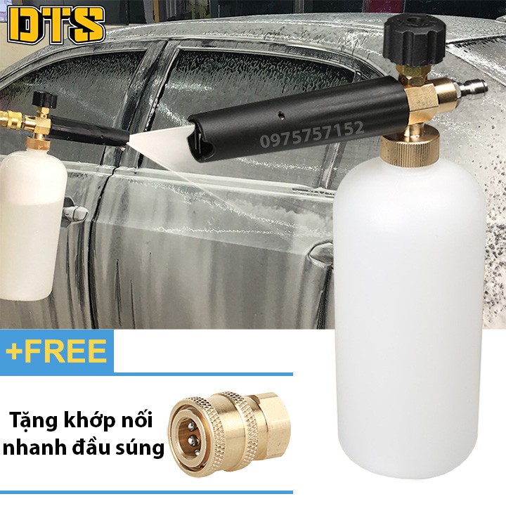 Bình tạo bọt tuyết cao cấp gắn súng phun xịt rửa của máy rửa xe áp lực cao, máy xịt rửa cao áp