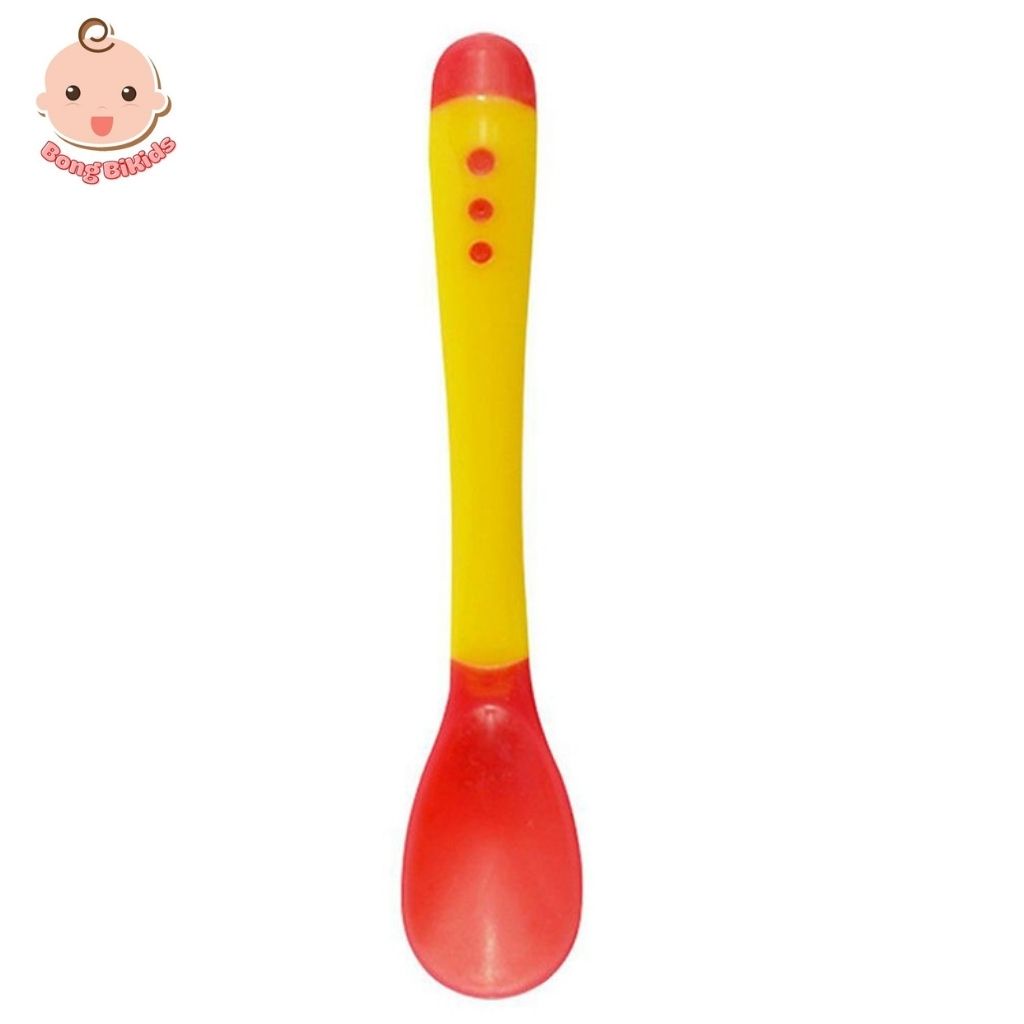 Thìa Ăn Dặm Báo Nóng Chất Liệu Silicon Mềm Dẻo An Toàn Cho Bé BÔNG BI KIDS STORE