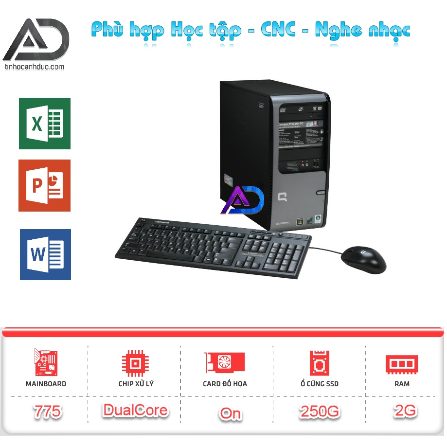 Thùng máy tính đồng bộ HP SG3000  phù hợp học tập nghe nhạc máy cắt CNC