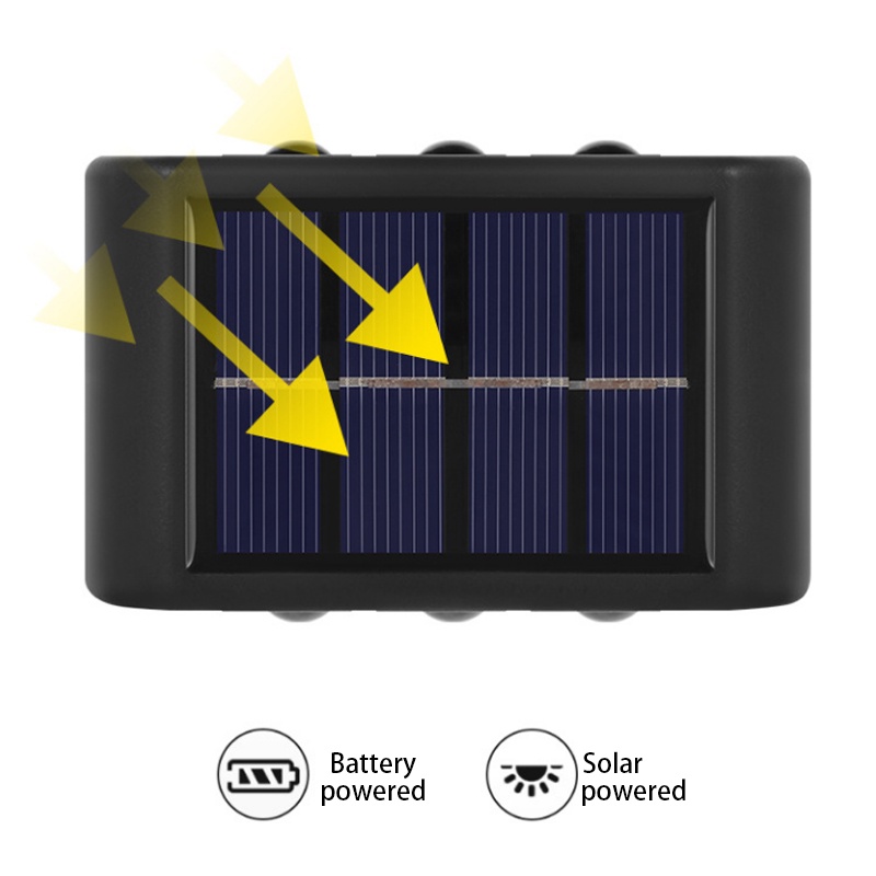 Đèn Led 6 Bóng Năng Lượng Mặt Trời Chống Thấm Nước Gắn Cầu Thang Ngoài Trời