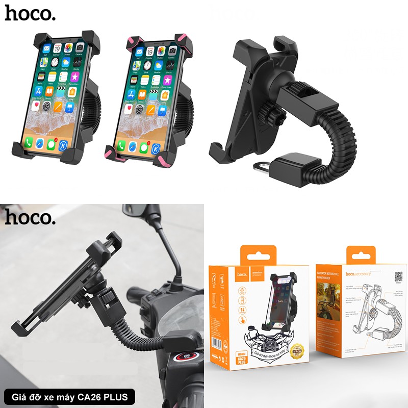 Giá Đỡ Điện Thoại Gắn Vào Xe Máy Cao Cấp Chất Lượng hoco CA26 plus | BigBuy360 - bigbuy360.vn