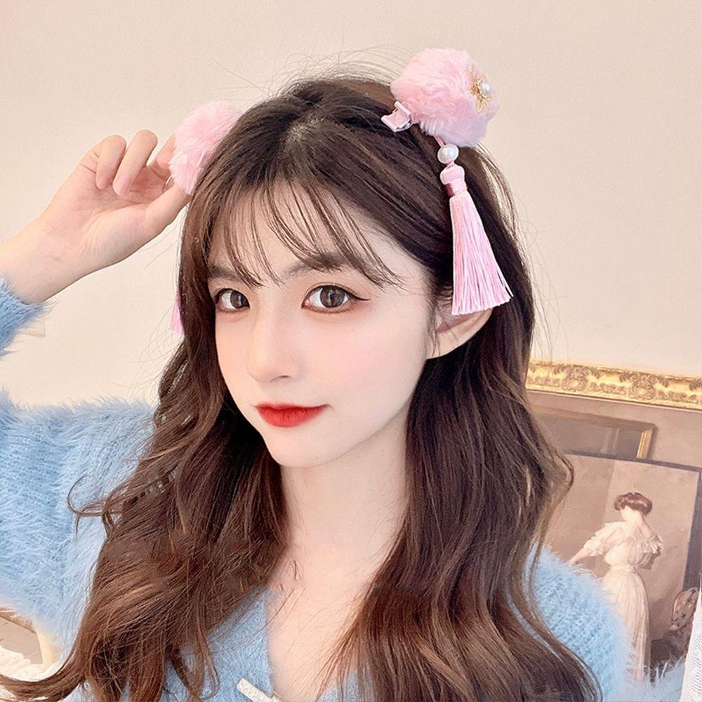 MXGOODS Dây Buộc Tóc Đính Nơ Tua Rua Xinh Xắn Cho Bé Gái
