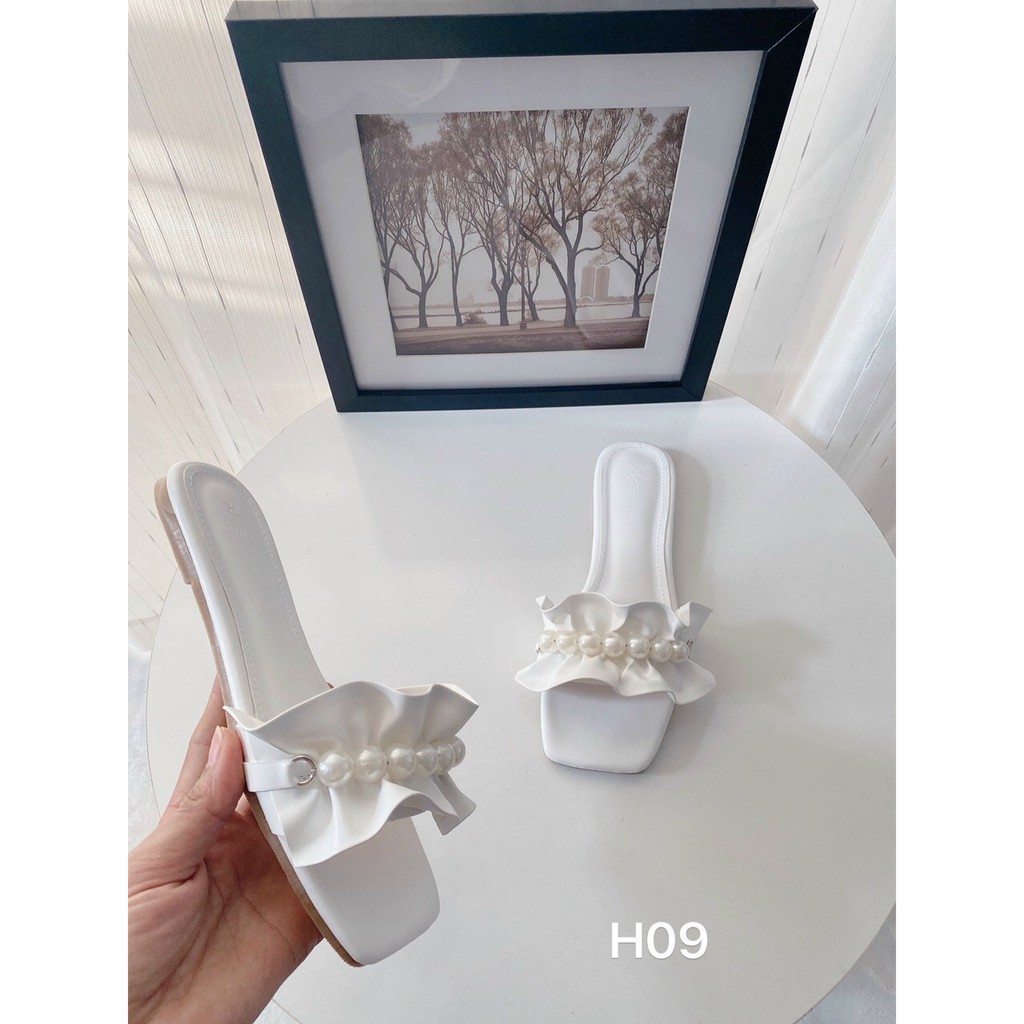 FREESHIP DÉP NỮ, DÉP THỜI TRANG NỮ XẾP BÈO NGỌC SIÊU XINH