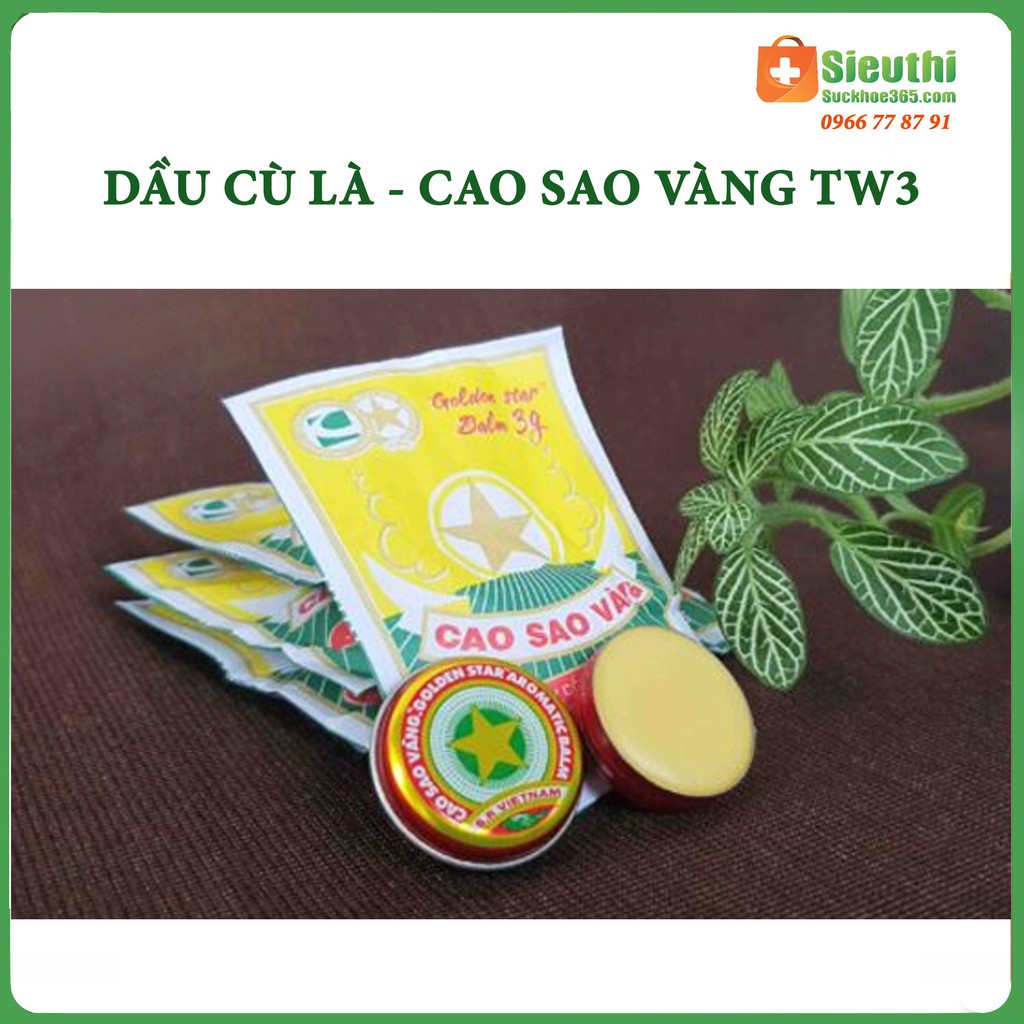 Cao Sao Vàng (Dầu Cù Là)- Hộp 3g- Đánh bay nhức đầu, đau bụng, say tàu xe