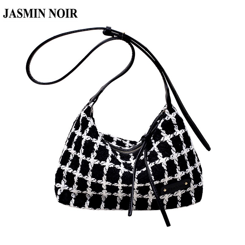 Túi Đeo JASMIN NOIR Chéo Vai Bằng Len Thời Trang Đơn Giản Dễ Thương Cho Nữ