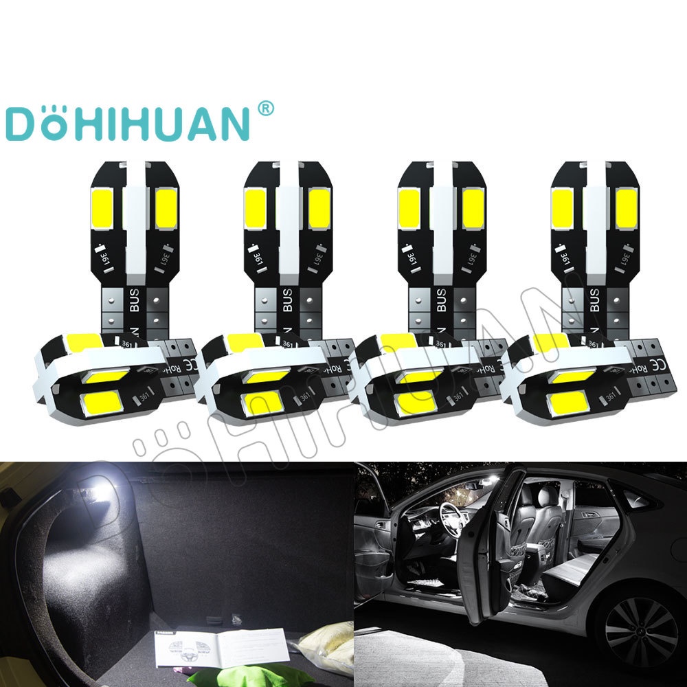 DOHIHUAN Bóng Đèn LED T10 W5W Ánh Sáng Trắng Dành Cho Xe Hơi / Xe Máy