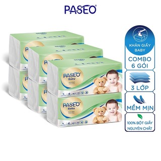 Combo 6 gói khăn giấy thếp lau mặt baby 130 tờ 3 lớp và 4 gói khăn giấy thếp lau mặt 250 tờ 2 lớp