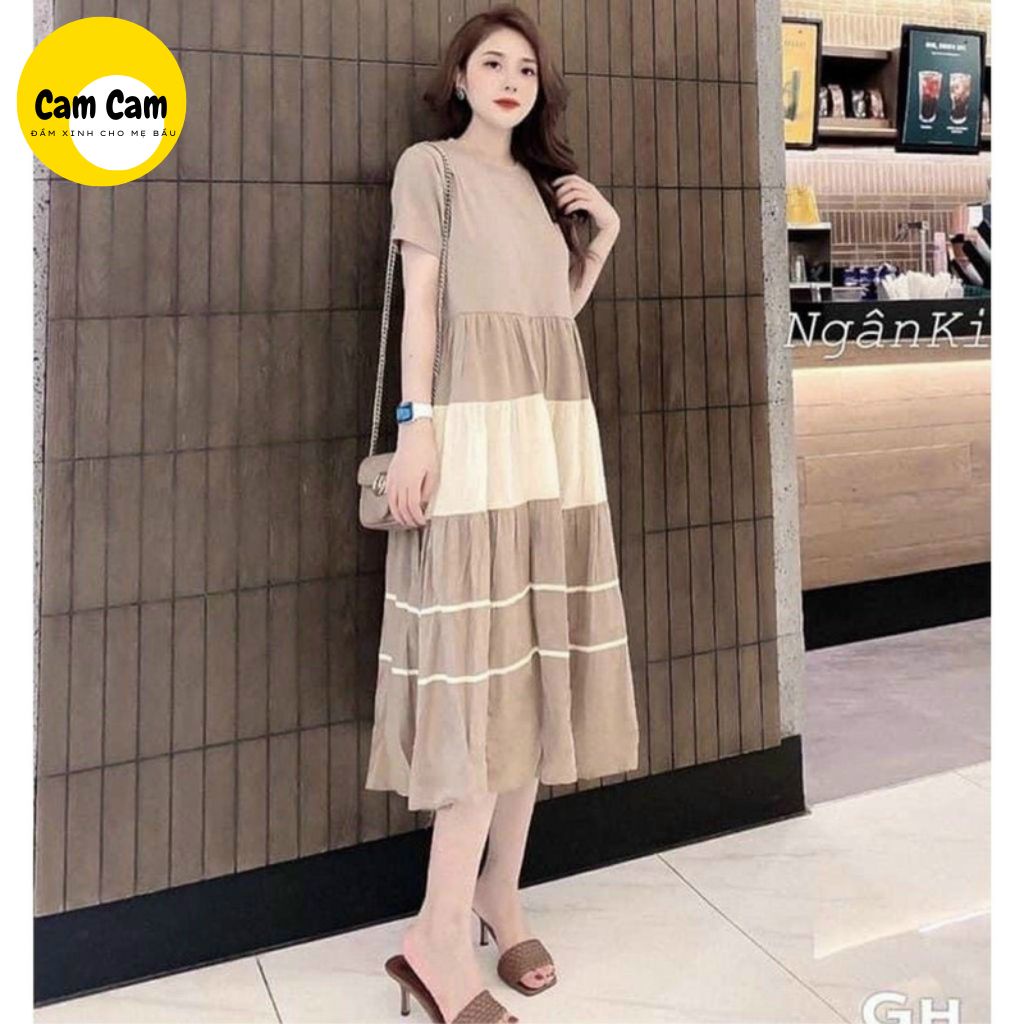 Váy suông thời trang chất cotton 100% thoáng mát, kiểu dáng trẻ trung freesize