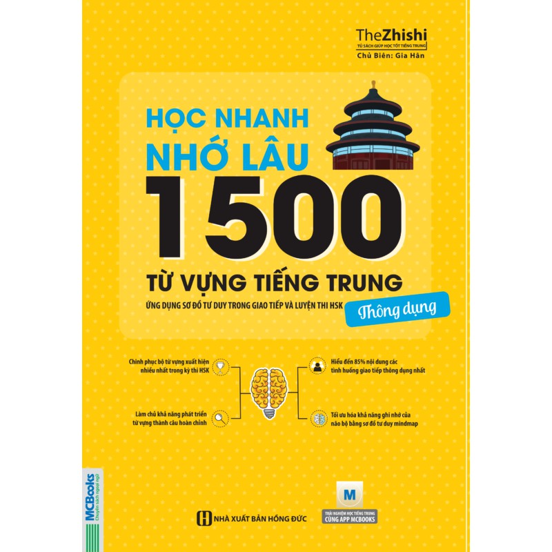 Sách - Học Nhanh Nhớ Lâu 1500 Từ Vựng Tiếng Trung Thông Dụng Tặng Video Học 6000 Từ Vựng Tiếng Trung